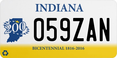 IN license plate 059ZAN