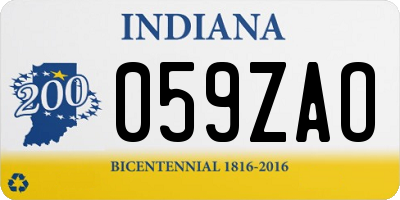 IN license plate 059ZAO