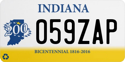IN license plate 059ZAP