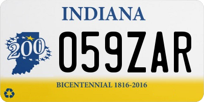 IN license plate 059ZAR
