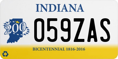 IN license plate 059ZAS