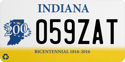 IN license plate 059ZAT