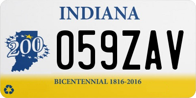 IN license plate 059ZAV