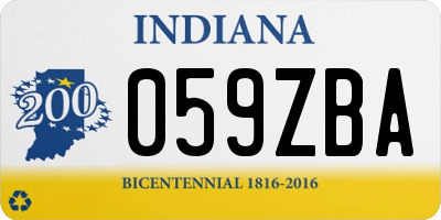 IN license plate 059ZBA