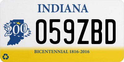 IN license plate 059ZBD
