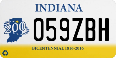 IN license plate 059ZBH