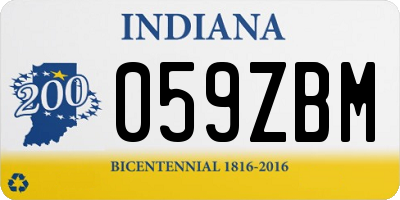 IN license plate 059ZBM