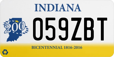 IN license plate 059ZBT