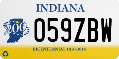 IN license plate 059ZBW