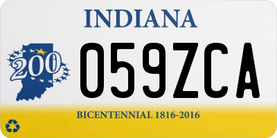 IN license plate 059ZCA