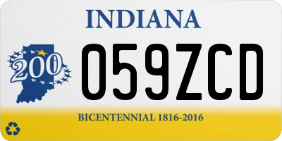 IN license plate 059ZCD