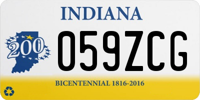 IN license plate 059ZCG
