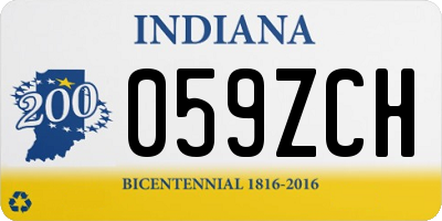 IN license plate 059ZCH