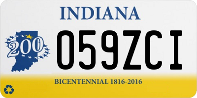 IN license plate 059ZCI