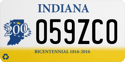 IN license plate 059ZCO