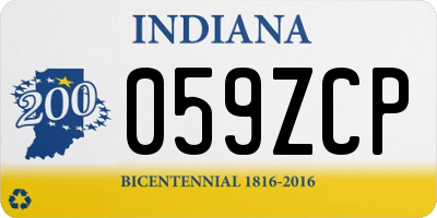 IN license plate 059ZCP