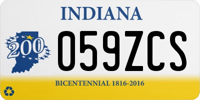 IN license plate 059ZCS