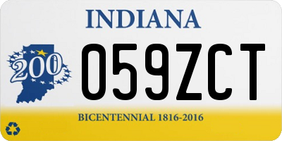 IN license plate 059ZCT