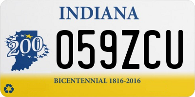 IN license plate 059ZCU