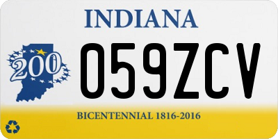 IN license plate 059ZCV