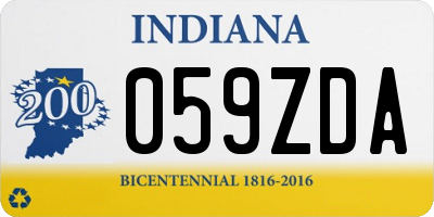 IN license plate 059ZDA