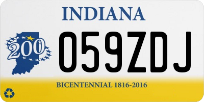 IN license plate 059ZDJ