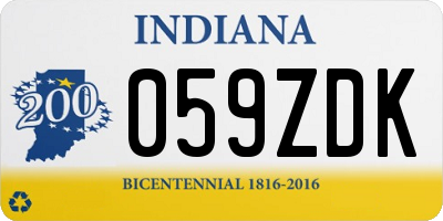 IN license plate 059ZDK