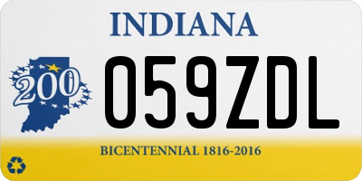 IN license plate 059ZDL