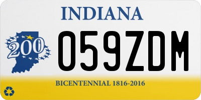 IN license plate 059ZDM