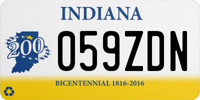IN license plate 059ZDN