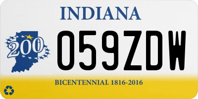 IN license plate 059ZDW