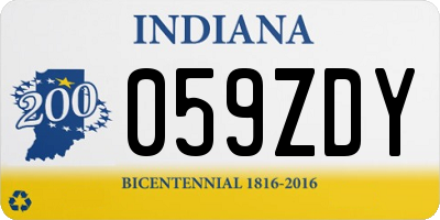 IN license plate 059ZDY