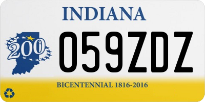 IN license plate 059ZDZ