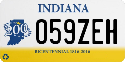 IN license plate 059ZEH