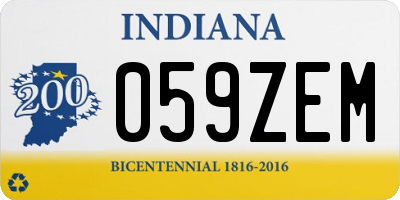 IN license plate 059ZEM