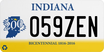 IN license plate 059ZEN