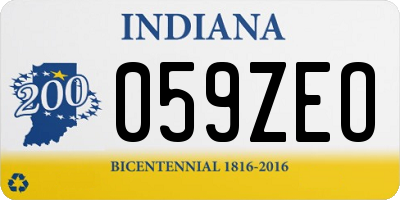 IN license plate 059ZEO