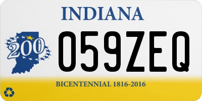 IN license plate 059ZEQ
