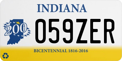 IN license plate 059ZER