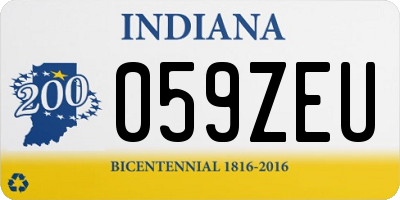IN license plate 059ZEU