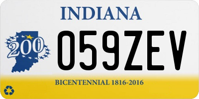 IN license plate 059ZEV