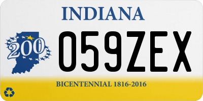 IN license plate 059ZEX