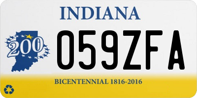 IN license plate 059ZFA