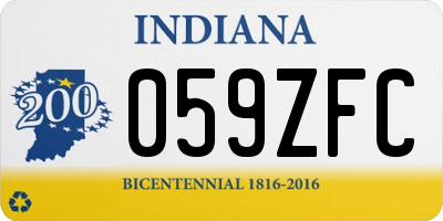 IN license plate 059ZFC