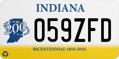 IN license plate 059ZFD