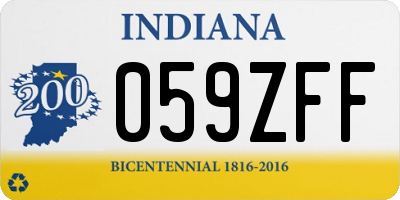 IN license plate 059ZFF