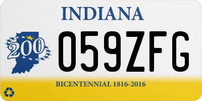 IN license plate 059ZFG