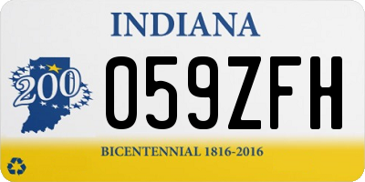 IN license plate 059ZFH