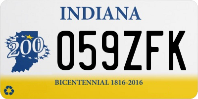 IN license plate 059ZFK
