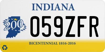 IN license plate 059ZFR